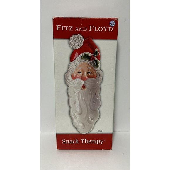 Fitz and Floyd Snack Therapy Christmas Santa Server Tray Dish 2005 Plate 13” - Picture 2 of 5